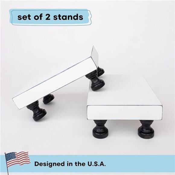 Set of 2 Wood Riser Trays – Water-Resistant, Easy-Assembly Wood Tray Risers - Picture 5 of 8